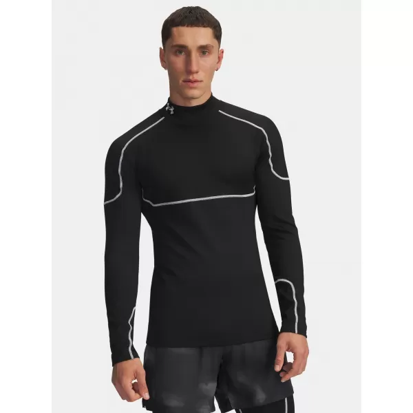  Herren-T-Shirt UNDER ARMOUR COLD WEATHER GRID LS MOCK 6007127-001 SCHWARZ 