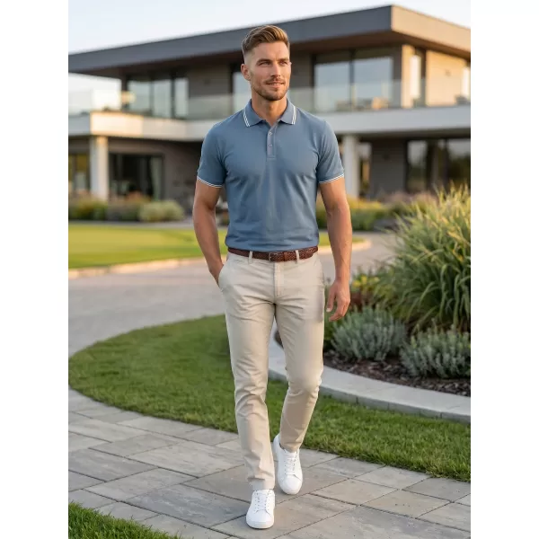  Herren-T-Shirt mit Kragen MALFINI FOCUS 232 DENIM 