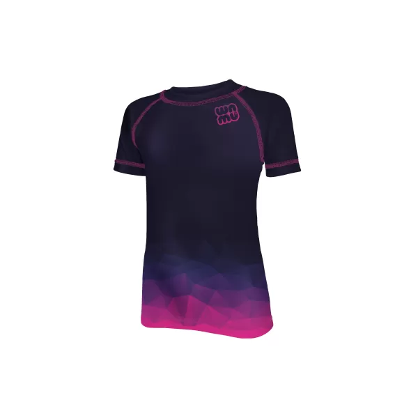 Kinder-Funktions-T-Shirt mit kurzen Ärmeln WAMU MOZAIKA DUNKELVIOLETT 