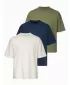 Herren-T-Shirt OMBRE OM-TSBC-0291 GEBROCHENES WEIß/BLASSES OLIV/MARINEBLAU