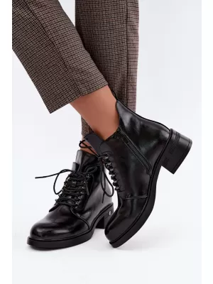 Damen-Stiefeletten S.BARSKI HY62-8112 SCHWARZ