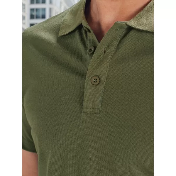  Herren-T-Shirt mit Kragen DSTREET PX0511 GRÜN 