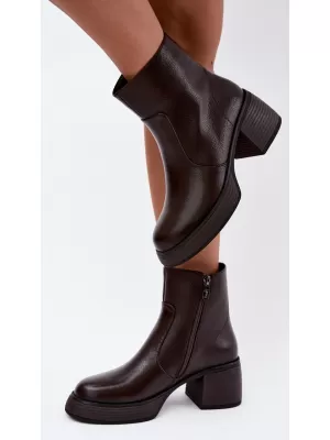 Damen-Stiefeletten D&A CR62-3369 DUNKELBRAUN