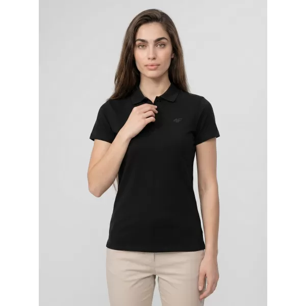  Damen-T-Shirt mit Kragen 4F WMM00TPTSF0768 TIEFSCHWARZ 