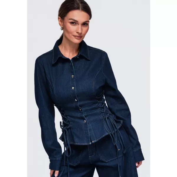  Damenhemd OMBRE OW-SH-E0070 MARINEBLAU 