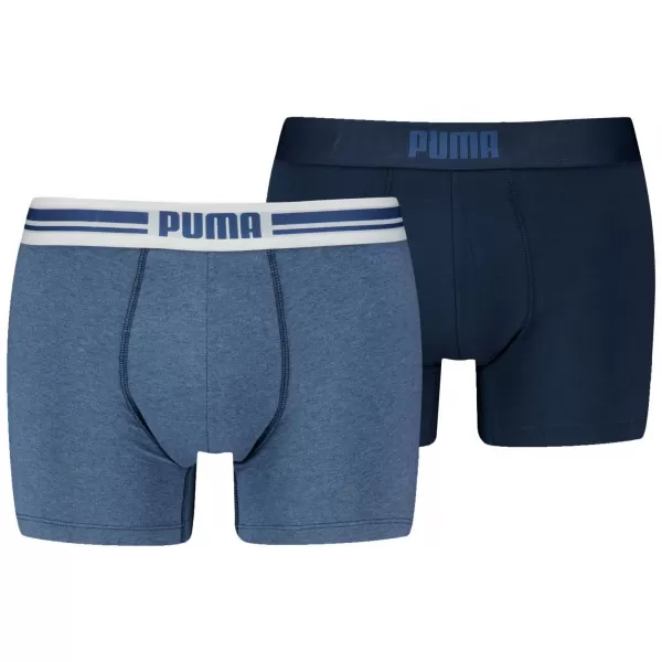  Herren-Boxershorts PUMA MEN EVERYDAY PLACED LOGO BOXER 2P 93847604 HELLBLAUE MELANGE 