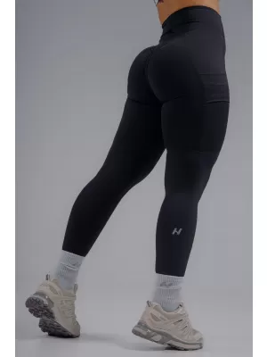 Figurformende Leggings mit hoher Taille und Taschen NEBBIA PRIMAL 851 SCHWARZ