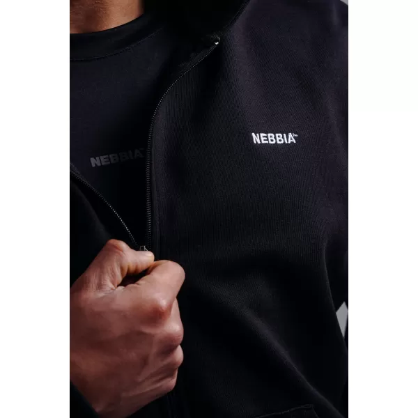  Sweatshirt mit Reißverschluss und gesticktem Logo NEBBIA PRIMAL 884 SCHWARZ 