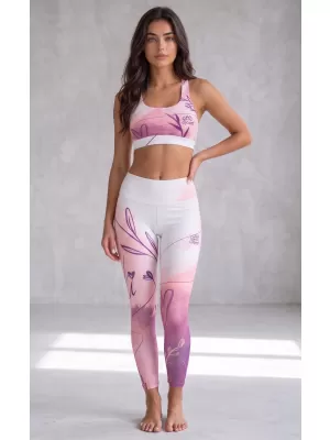 Lange Premium-Leggings für Damen (neue Größen) ALTISPORT VOJ/ALW083LEG05 WEIß ROSA