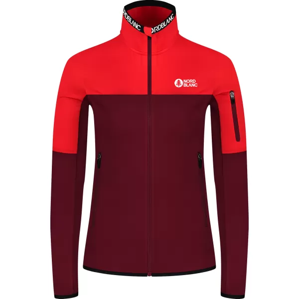  Powerfleece-Sweatshirt für Damen NORDBLANC IDOL NBSFL8337 BURGUND 