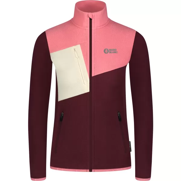  Leichtes Fleece-Sweatshirt für Damen NORDBLANC BEECH NBSFL8375 BURGUND 