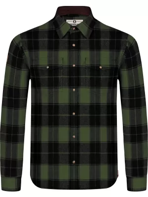 Herren-Flanellhemd NORDBLANC FEN NBSSM8369 KHAKI