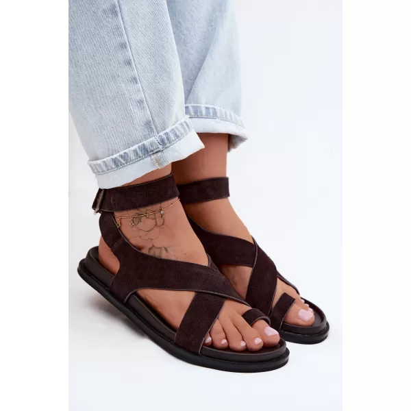  Damensandalen D&A CR61-3049 KAFFEE 