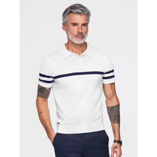  Herren-Poloshirt OMBRE OM-POSS-0177 WEIß 