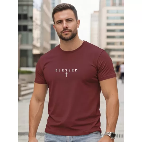  Herren-T-Shirt DSTREET NX5124R-BU ROTWEIN 