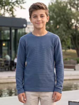Meliertes T-Shirt für Kinder ALPINE PRO NOMARO ASHLEY BLAU