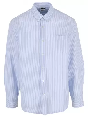 Herrenhemd URBAN CLASSICS TB8093 HELLER HORIZONT BLAU/WEIß