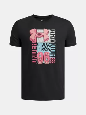 T-Shirt für Jungen UNDER ARMOUR B LOGO WM COLLAGE SS 6009271-001 SCHWARZ