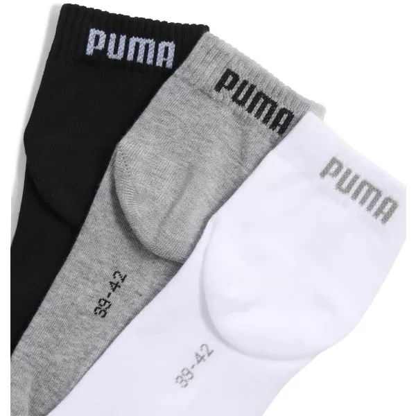  Socken PUMA UNISEX QUARTER PLAIN 3P 93858917 GRAU/WEIß/SCHWARZ 