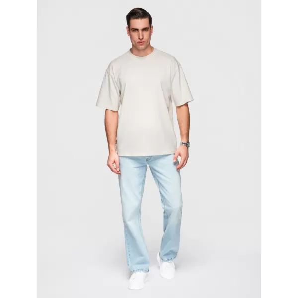  Herren-T-Shirt OMBRE OM-TSBC-0291 GEBROCHENES WEIß/BLASSES OLIV/MARINEBLAU 
