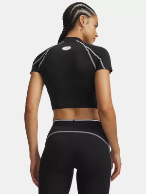 Damen-T-Shirt UNDER ARMOUR HEATGEAR ELITE CROP MCK SS 6014710-008 SCHWARZ
