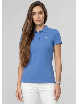 Damen-T-Shirt mit Kragen 4F WMM00TPTSF0768 DENIM