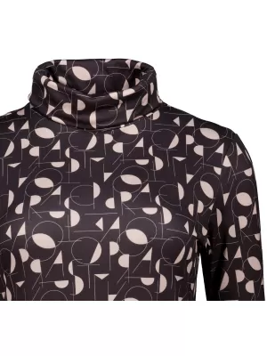 Rollkragenpullover für Damen ALTISPORT ILYSA SCHWARZ/BEIGE
