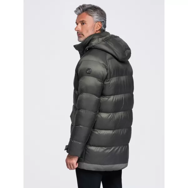  Herren-Winterjacke OMBRE OM-JALJ-0263 DUNKLES OLIV 