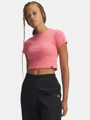 Damen-T-Shirt UNDER ARMOUR RIVAL RIB BABY TEE 6000264-600 ROSA