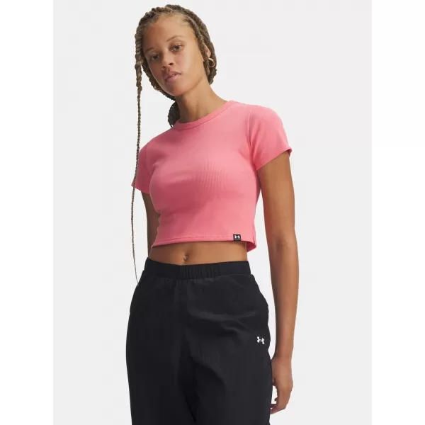  Damen-T-Shirt UNDER ARMOUR RIVAL RIB BABY TEE 6000264-600 ROSA 
