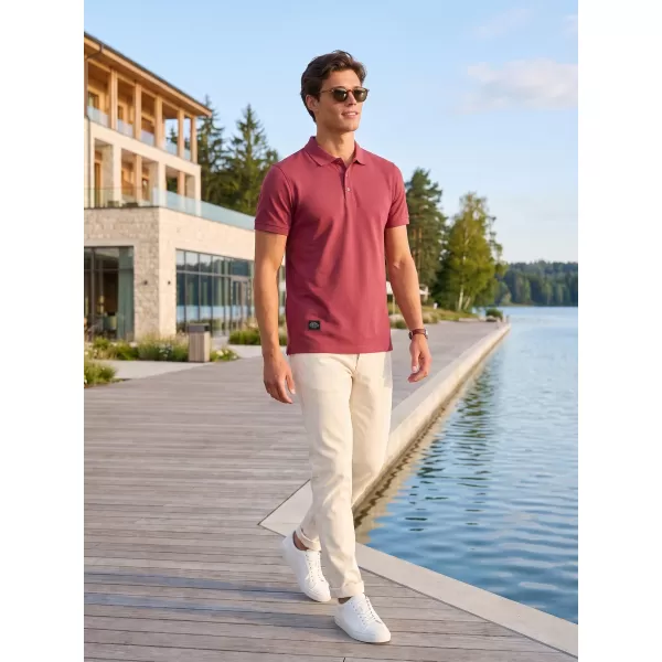  Herren-T-Shirt mit Kragen ALTISPORT NP/ALMST90601 BURGUND 