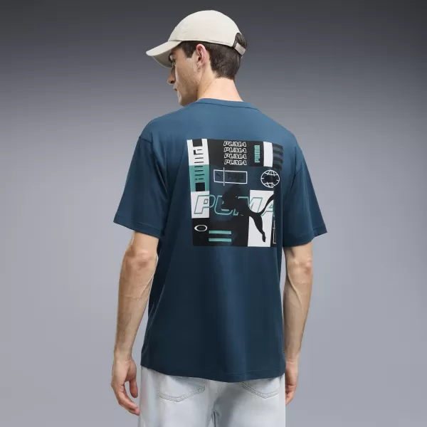  Herren-T-Shirt PUMA GRAPHICS RELAXED STACKED TEE 69436836 MITTERNACHTSBENZIN 