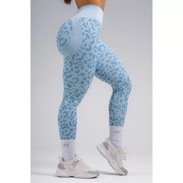  Kompressions-Push-up-Leggings mit Leopardenmuster NEBBIA PRIMAL 849 BLAUER LEOPARD 