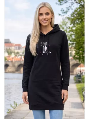 Erweitertes Damen-Sweatshirt ALTISPORT ALW091419 SCHWARZ ROSA