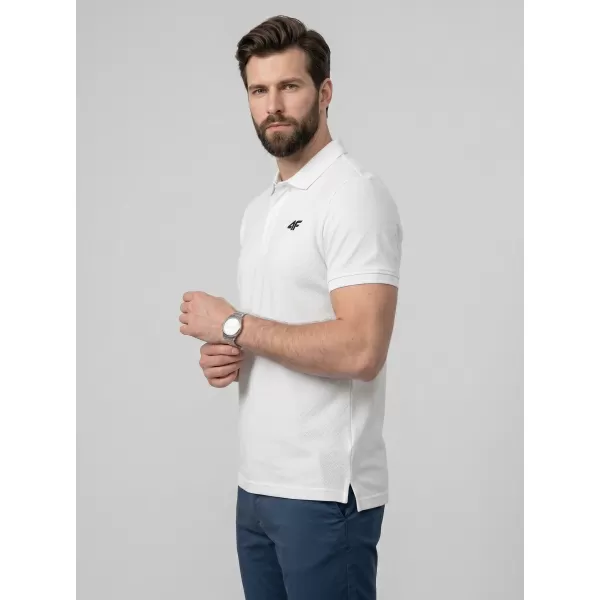  Herren-T-Shirt mit Kragen 4F WMM00TPTSM0771 WEIß 