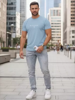 Herren-T-Shirt DSTREET NX5124R-SK HELLBLAU