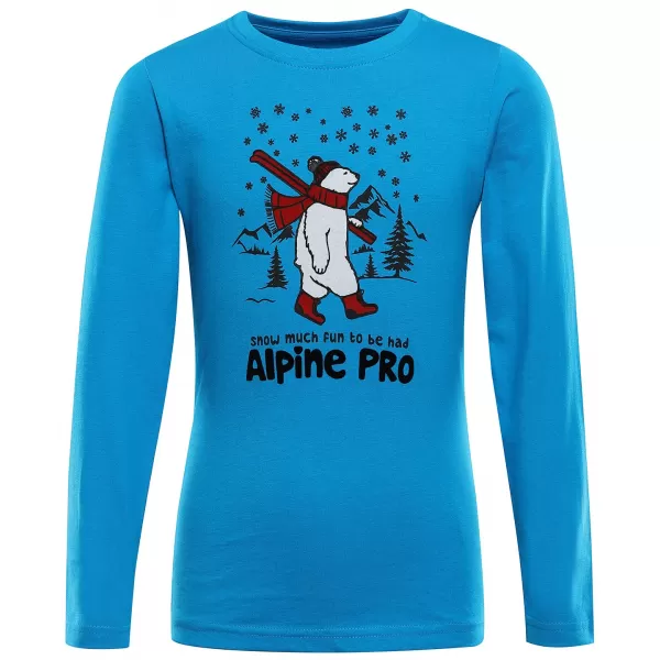  Kinder-T-Shirt ALPINE PRO ECCO 2 NEON-ATOMARBLAUE PA-VARIANTE 