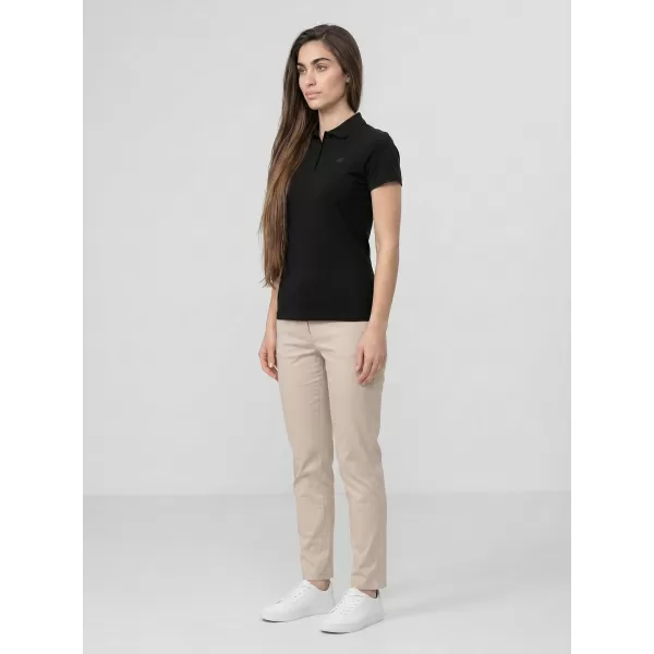  Damen-T-Shirt mit Kragen 4F WMM00TPTSF0768 TIEFSCHWARZ 