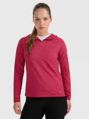 Funktions-Sweatshirt für Damen 4F WAW25TFSWF591 DUNKELROSA