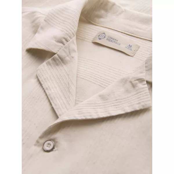  Herrenhemd OMBRE OM-SHSS-0221 CREME 