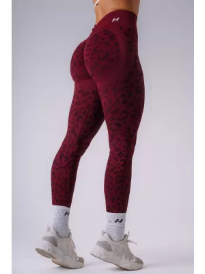 Leggings für Damen NEBBIA PRIMAL 849 BURGUNDER-LEOPARD