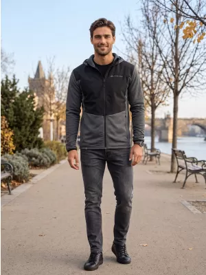 Sportliches, ultraleichtes Herren-Sweatshirt ALPINE PRO ZOLL SCHWARZ