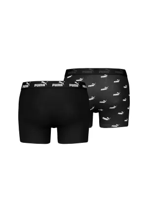 Herren-Boxershorts PUMA ELEMENTS MEN LOGO PRINT BOXERS 2P 93875405 SCHWARZ