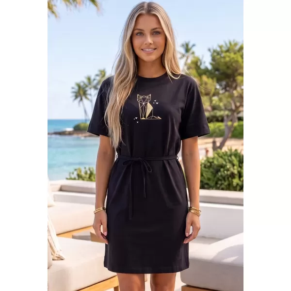  Kleid ALTISPORT ALW091816 SCHWARZ UND GOLD 