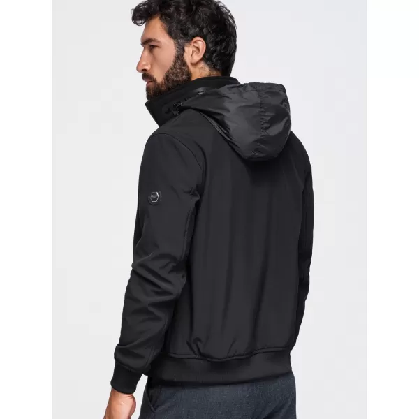  Kapuzenjacke für Herren OMBRE OM-JANP-0233 SCHWARZ 