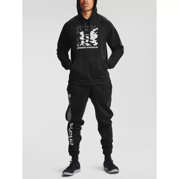  Herren-Sweatshirt UNDER ARMOUR RIVAL FLEECE BOX LOGO HD 1357095-001 SCHWARZ 
