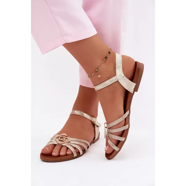  Damensandalen S.BARSKI KV61-6056 HELLES GOLD 