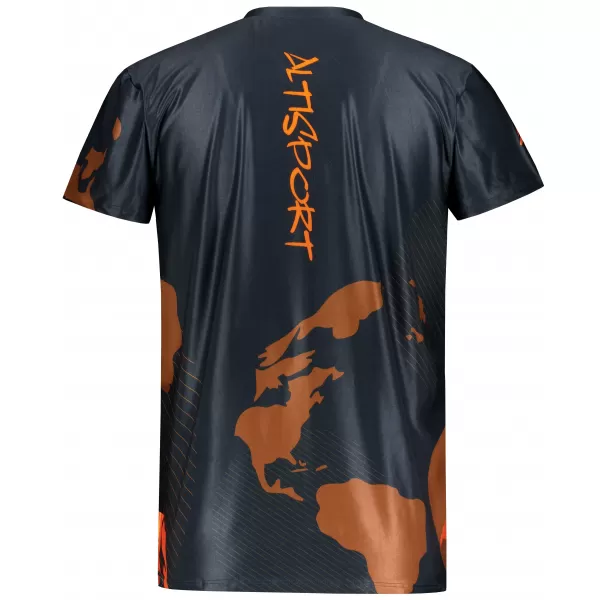  Herren Freizeithemd Premium ALTISPORT VOJ/ALM130TR06 SCHWARZ-ORANGE 