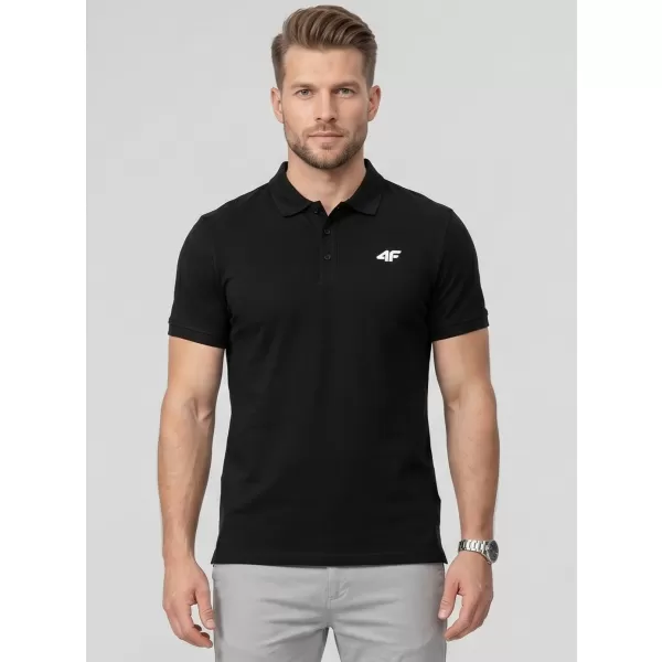  Herren-T-Shirt mit Kragen 4F WMM00TPTSM0770 TIEFSCHWARZ 