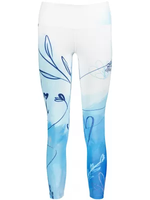 Lange Premium-Leggings für Damen (neue Größen) ALTISPORT VOJ/ALW083LEG05 WEIß BLAU